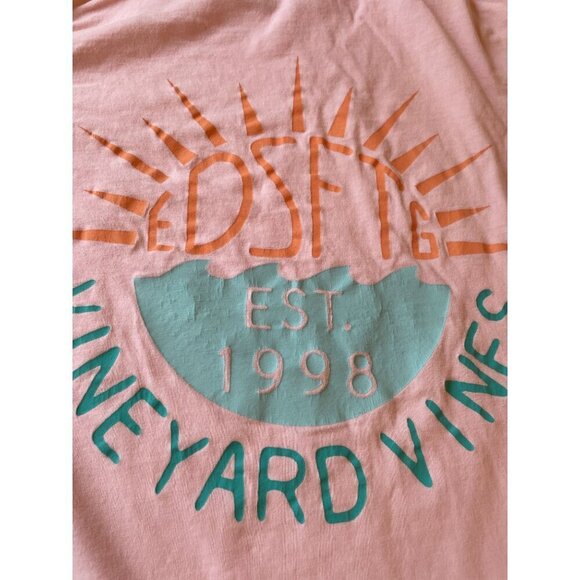 Vineyard Vines Pink Hoodie L Est. 1998 Long Sleeve Soft Cotton Fun Design Unisex - Picture 4 of 9